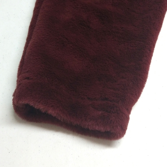 NEW! Faux Fur Quarter Zip Pullover Sweatshirt, Burgundy - A New Day - Picture 6 of 10